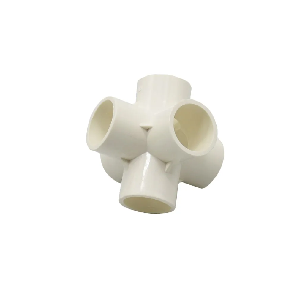 20/25/32/50mm PVC Coupler 6-way Three-Dimensional PVC Connector DN15/20/25/40 Water Supply Pipe Fittings