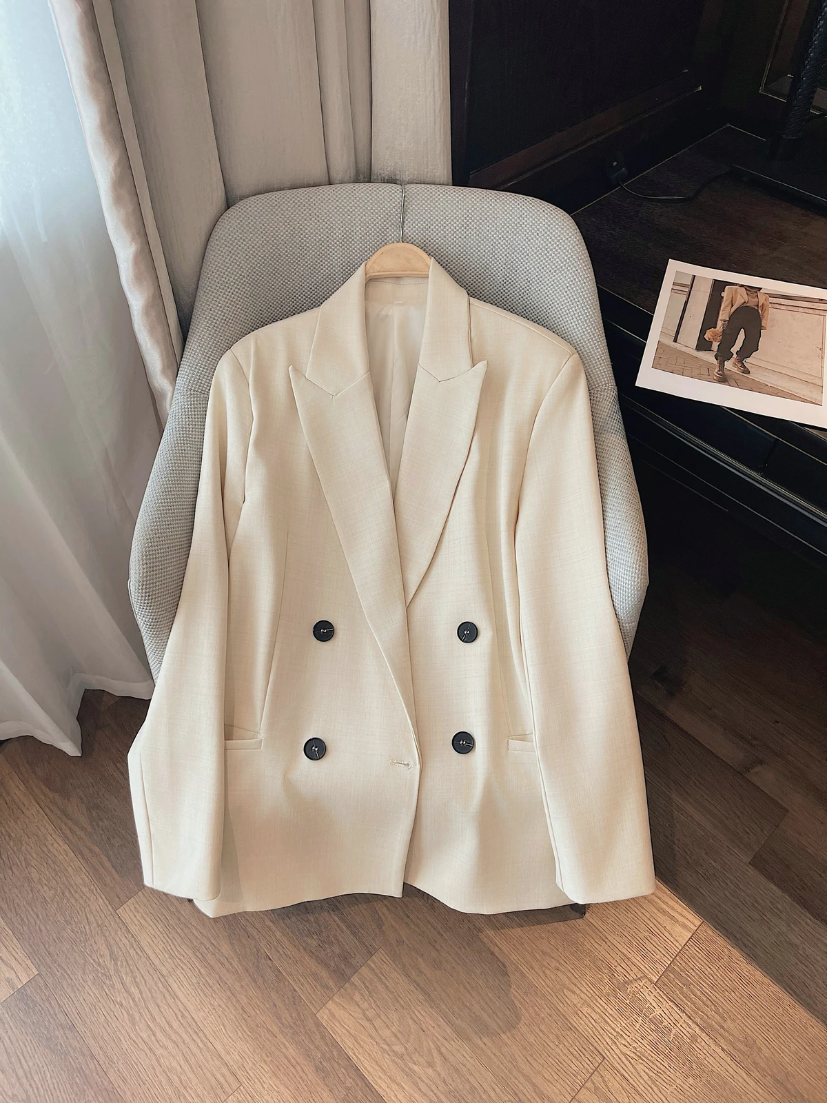 ジャケットブレザートップス Y2K 女性服 2025 春韓国スタイルヴィンテージエレガントなコートアウター新高級リネンスーツクロップ