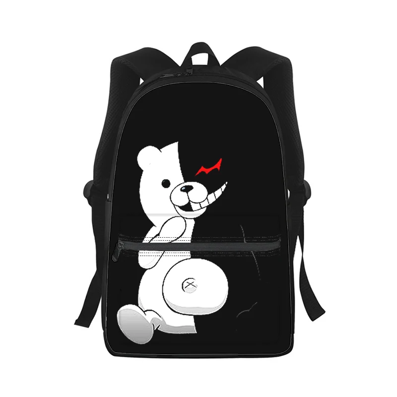 Danganronpa Monokuma Anime Mochila para Homens e Mulheres, 3D Print, Bolsa de Escola Estudantil, Mochila Laptop, Kids Travel Shoulder Bag, Moda