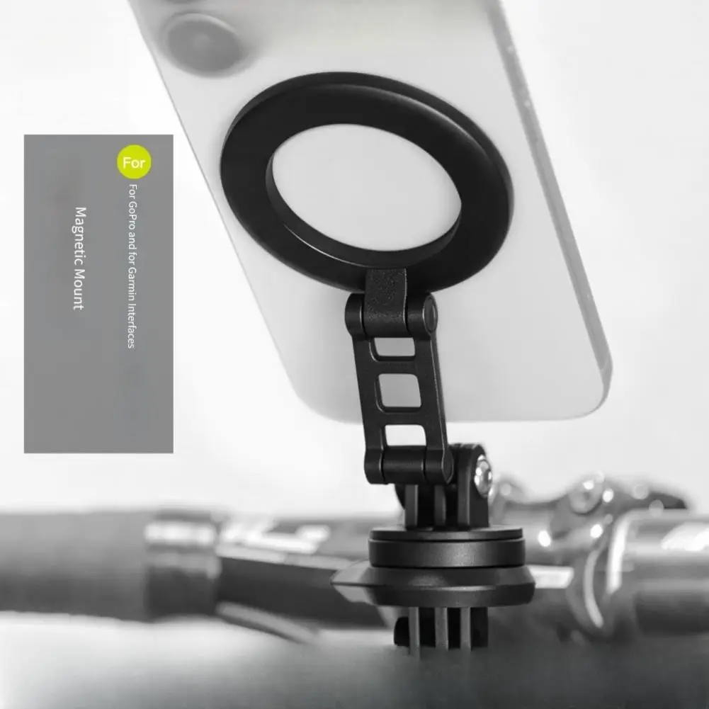 Cycling Magnetic Phone Mount For Garmin Action Camera Bike Trainer Stand Adjustable Holder Black Aluminum Alloy