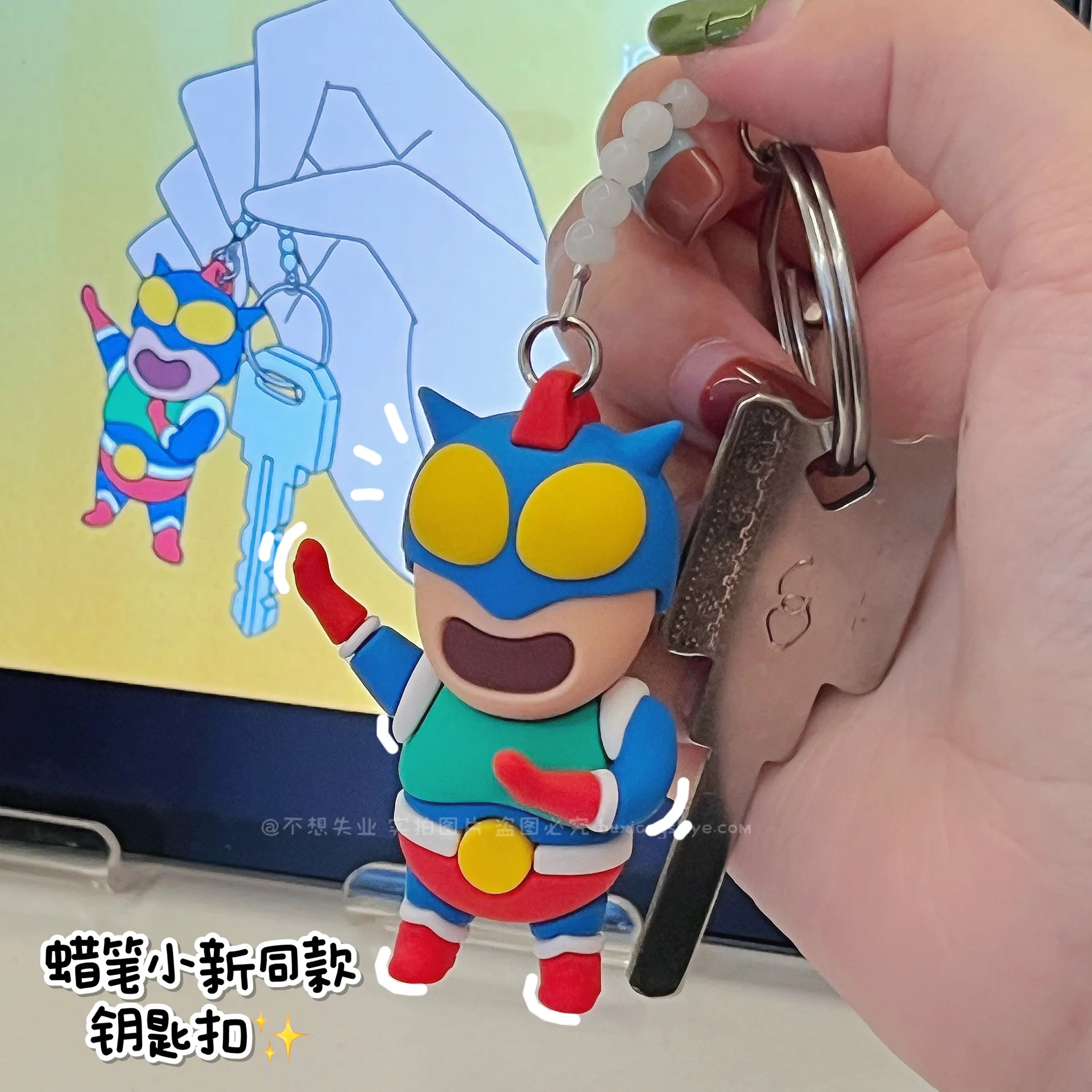 2024 Anime Crayon Shin-chan Action Kamen Kawaii Q version Cos Funny Figure PVC Model Toys Doll Couple pendant Keychain Gifts