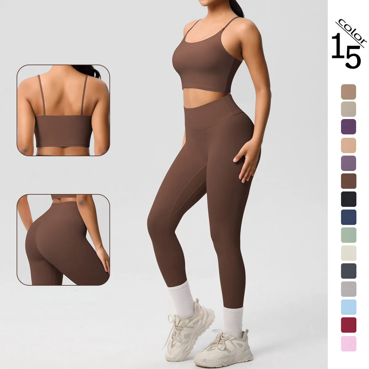 

Yoga Suits Sportswears 2PCS Sports Sets Padded Crop Tops Gym Leggings Women Tracksuits Running Workout Sets Fitness Clothing