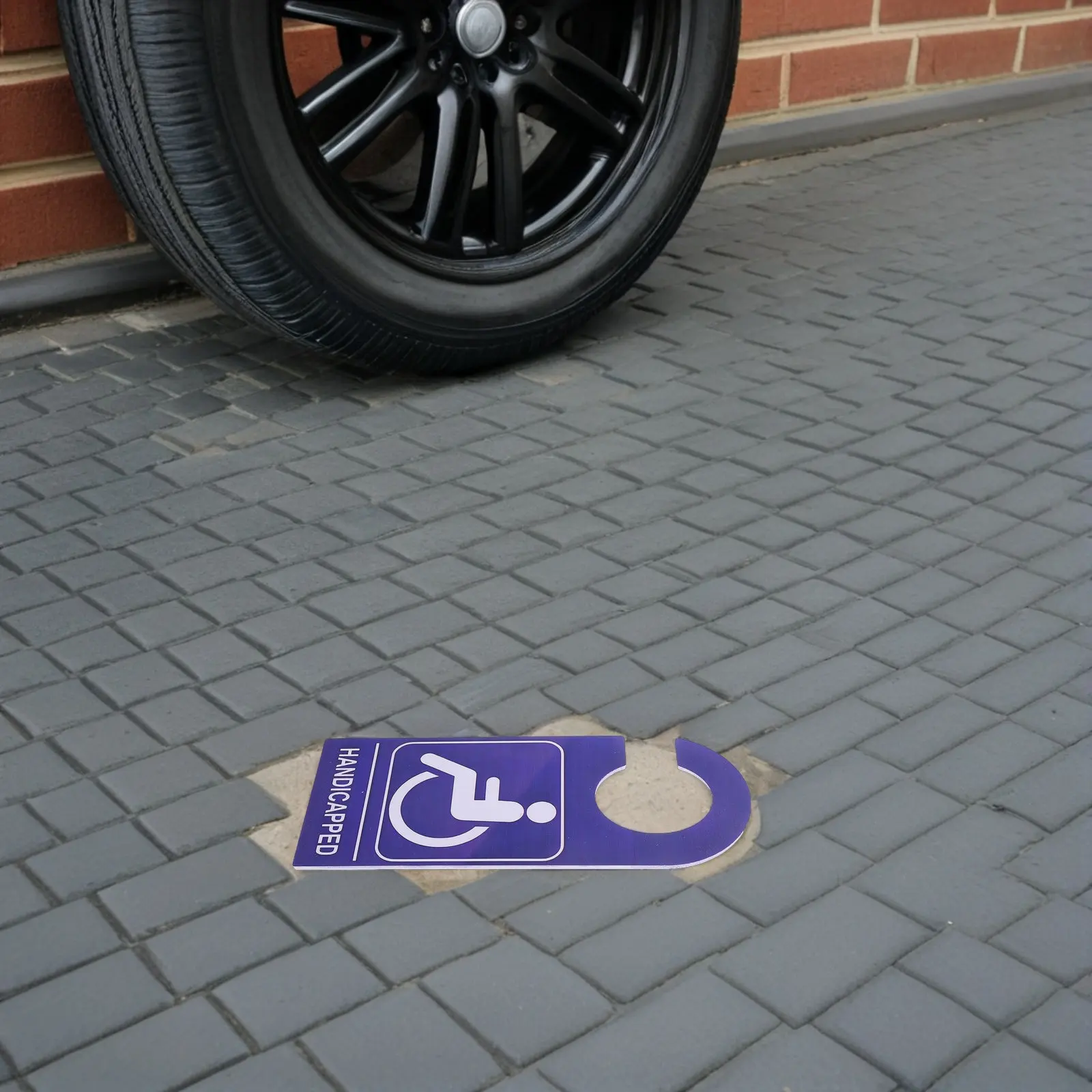 

2Pcs Blue Waterproof PVC Handicap Parking Sign for Car Handicap Placard Hanger Disabled Parking Sign for