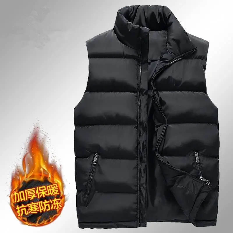 Down Cotton Vest Men's Autumn Winter Clothing Light Down Cotton Jacket Thickened Warm Jacket Vest Jacket Worn Outside