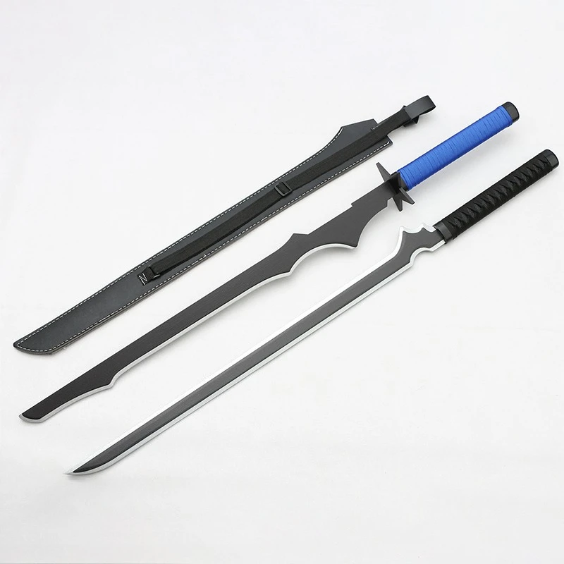 98cm/35.58in Black Rock Sword Bamboo Katana  Anime Peripherals Cosplay Model Props Practice Ornaments Holiday Gift Table Crafts