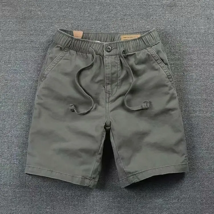 XYW-Shorts casuais masculinos de cintura elástica, monocromáticos, calções coreanos na moda com renda, verão, novo, S-4XL, 2022