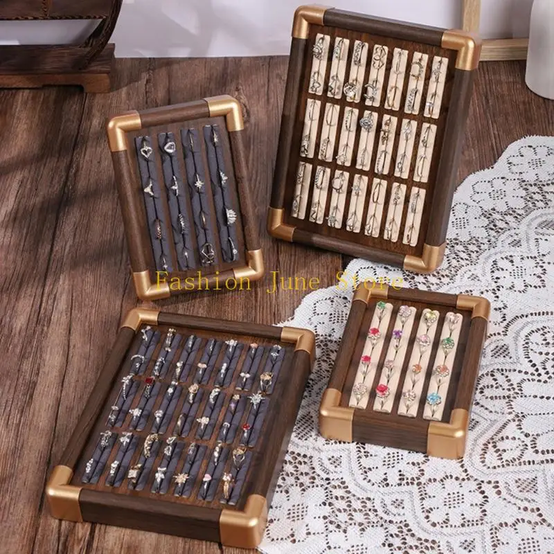 

N5KA Практичный бархатный поднос для ювелирных изделий для колец, стильное ожерелье, серьги, презентационная подставка, коробка