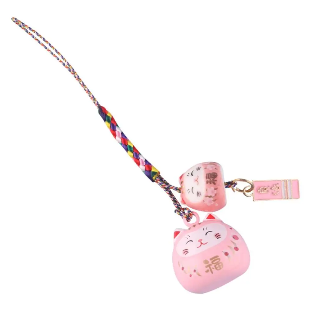 Bell Pendant Maneki Neko Key Chain Alloy Ornament Lucky Cat Pendant Bag Decoration Backpack Charms Lucky Cat Phone Strap Gift