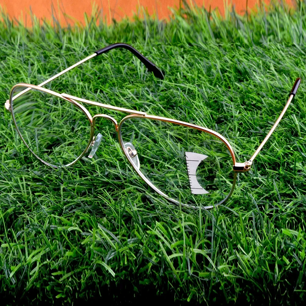 Alloy Oversized Delicate Hinge Pilot Gold Frame Cool Men Progressive Multifocal Limited Reading Glasses +0.75 to +4