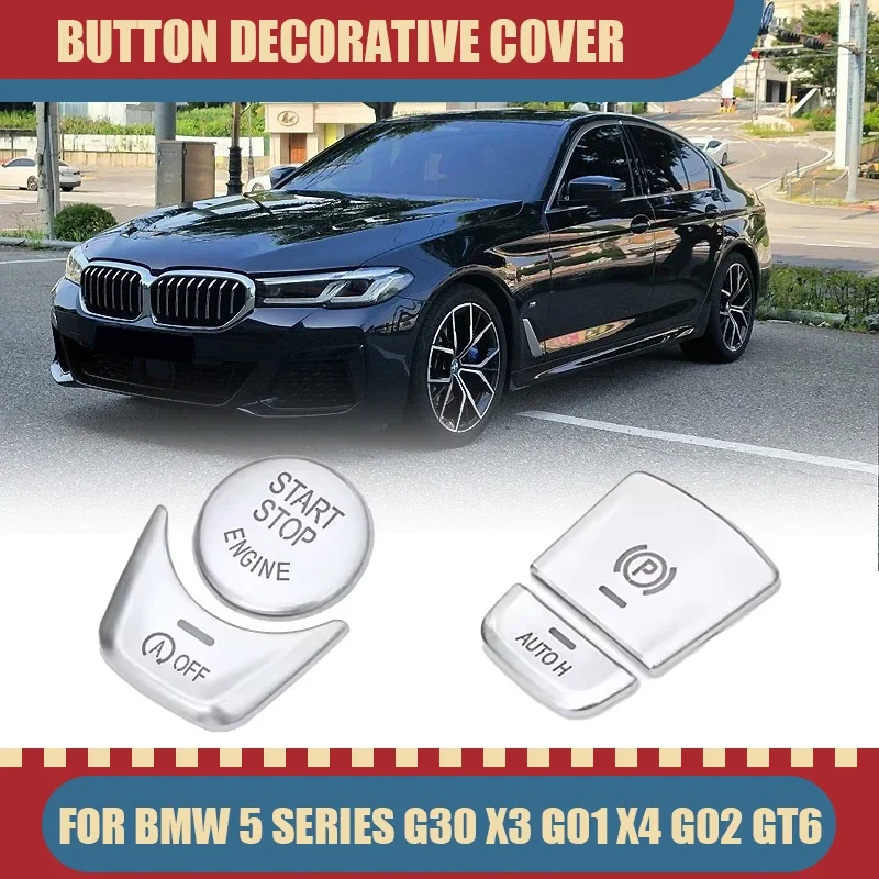 

Car Engine Stop Start Central Handbrake P Auto H Button Decorative Cover Trim For BMW 5 Series G30 X3 G01 X4 G02 GT6 Accessories