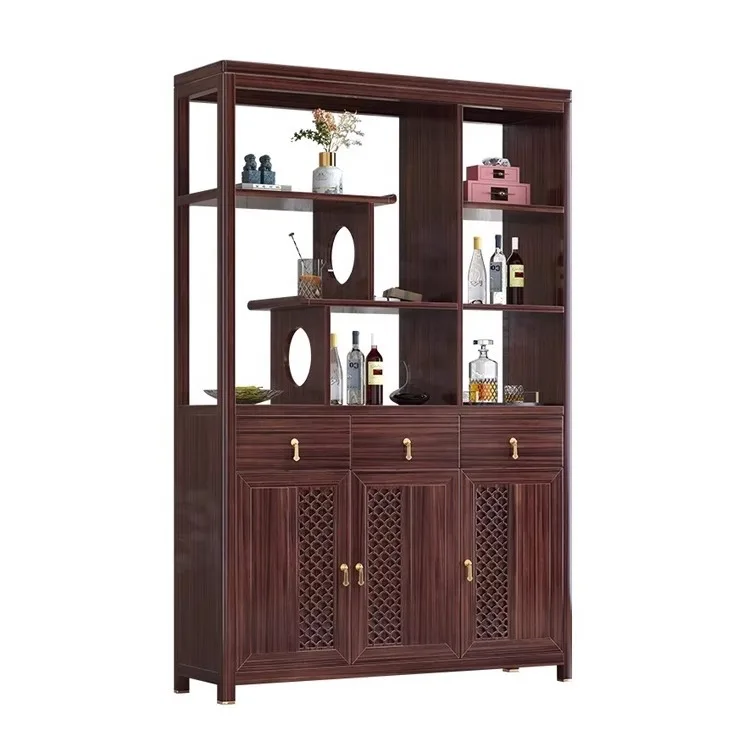 

New Chinese ebony solid wood shoe cabinet living room home large capacity modern