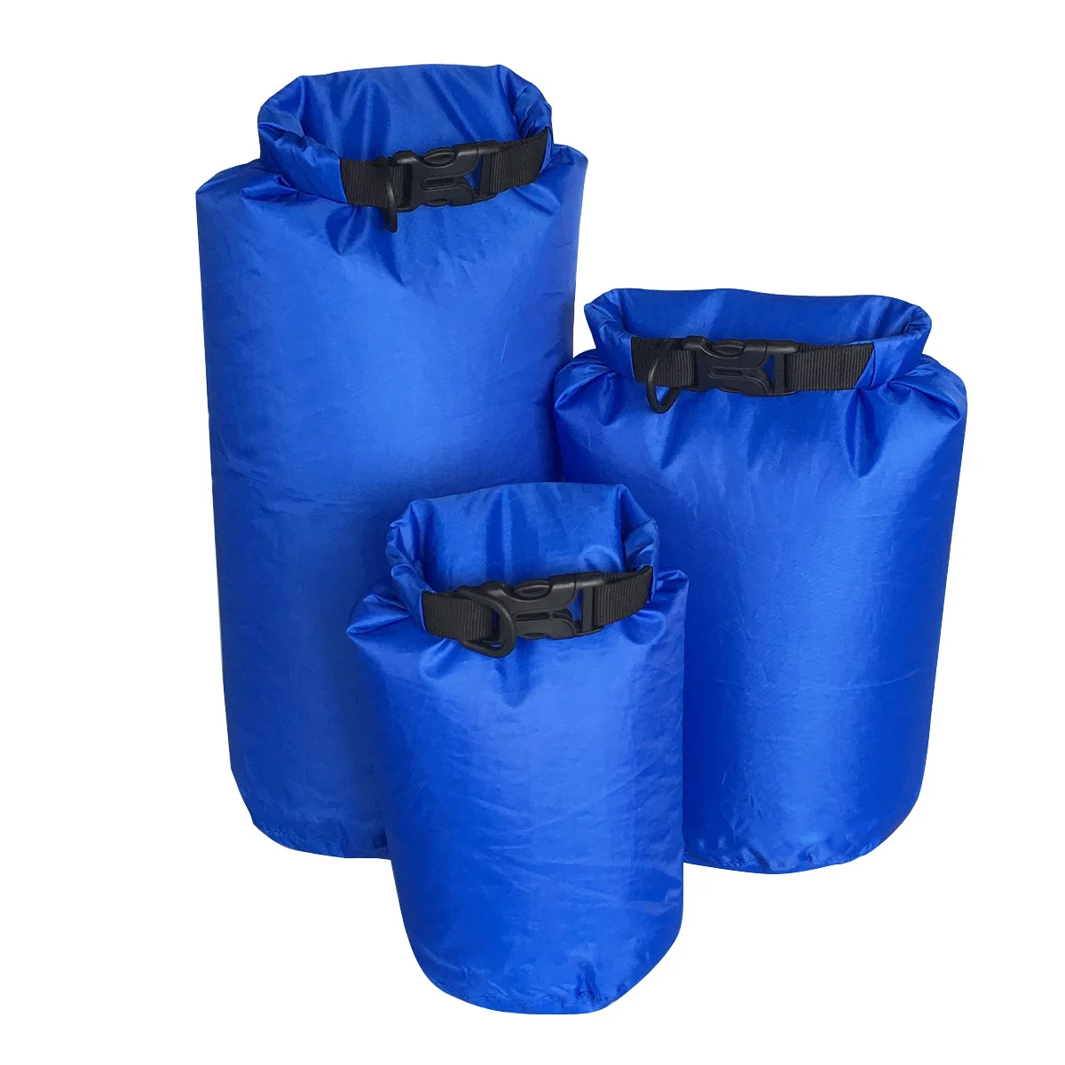 3 قطع حقيبة مقاومة للماء للرياضات الخارجية كيس جاف خفيف الوزن مع خطاف مشبك للتجديف والتجديف والتخييم والقوارب والسباحة