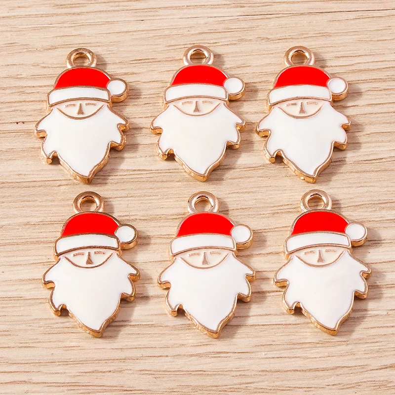 10 teile/los mischen niedlichen Emaille Weihnachts baum Santa Claus Glocken bezaubert Anhänger für Schmuck machen Ohrringe Halsketten DIY Handwerk Geschenk – Detail 19