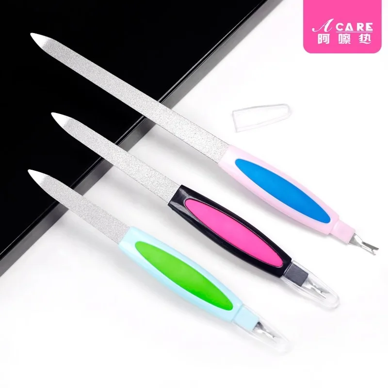 DX01/Nail File/Stainless Steel/B1PQ0-Easy to Use Manicure Implement Repair and Care Nail Surface Double-Sided with Lid P