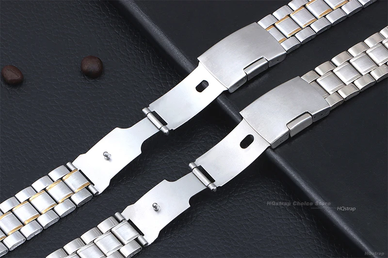 أربطة ساعة من الفولاذ المقاوم للصدأ لسايكو ، حزام معصم مقاوم للماء للرجال والنساء ، سوار عالمي ، نهاية منحنية ، روليكس ، 20 ، 22