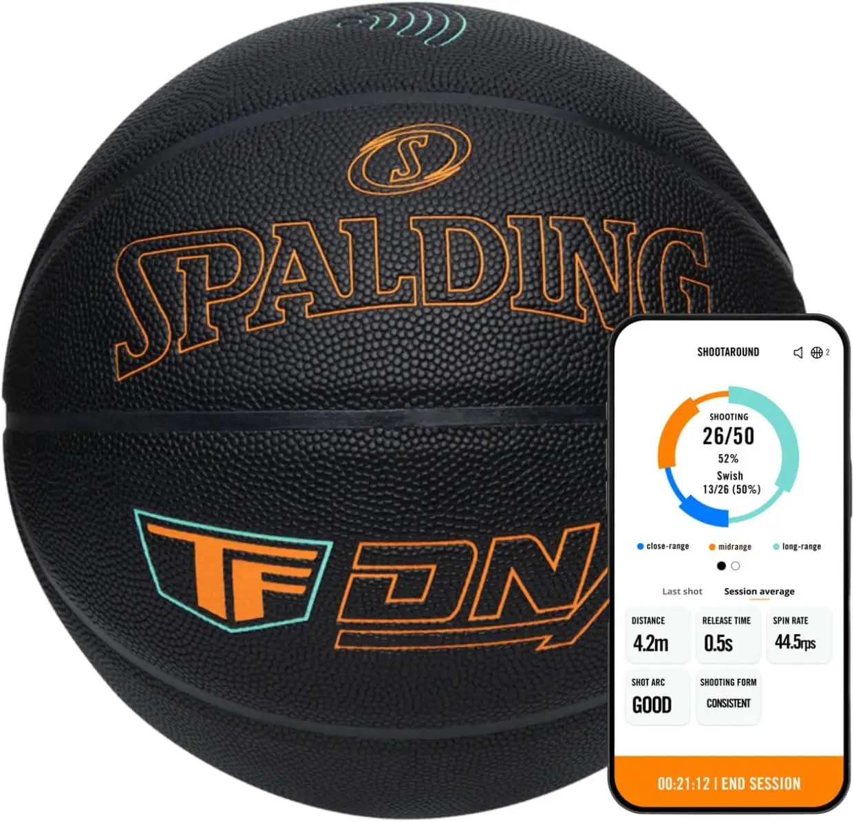 Smart Basketball + 1 Yr App Subscription Bundle I Kids to Pro I All Surface Material