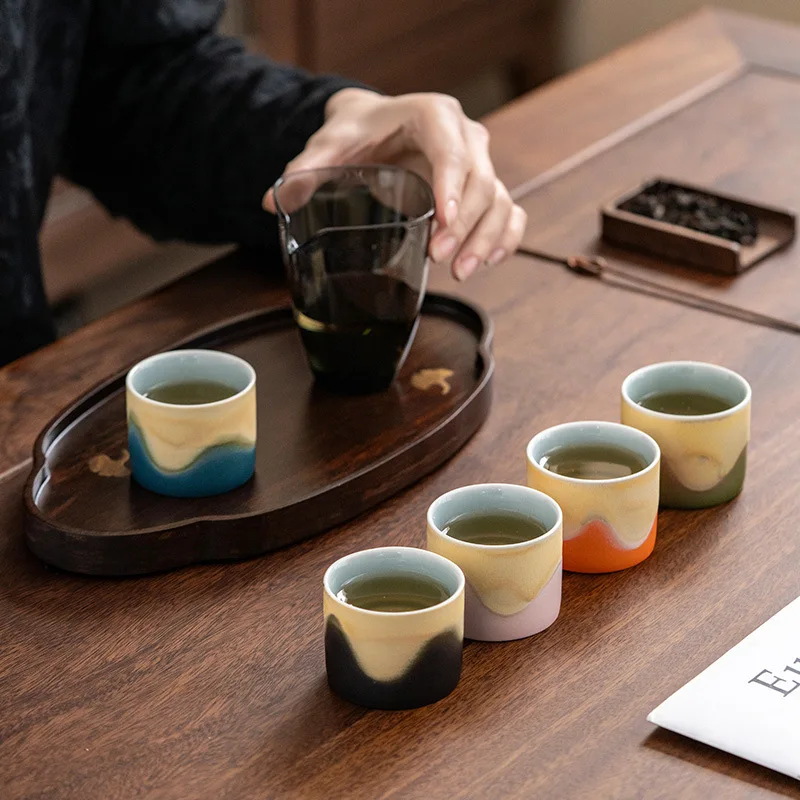 Coarse Gradient Tasting Ceramic Kung Fu Single Master Cup Small Tea Bowl Gift Box Set Companion