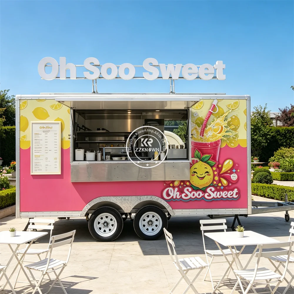 

Mobile Bakery Trailer Concession Trailer Coffee Dessert Food Truck Commercial Street Catering Trailer With Complete Setup