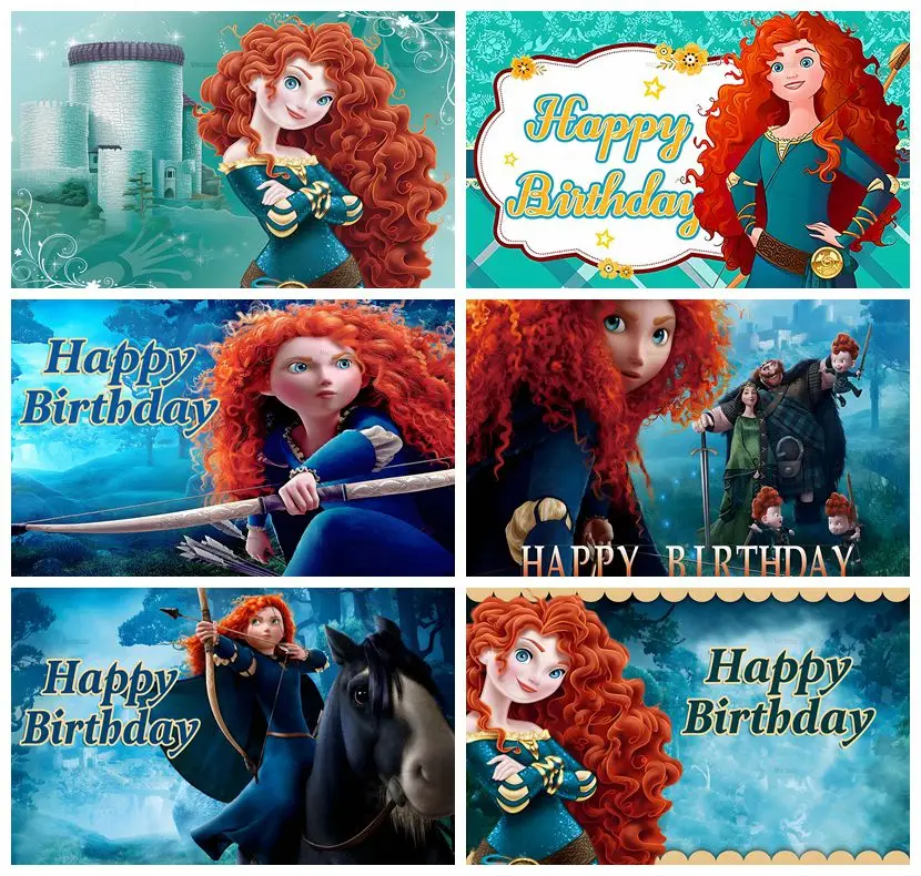 

Disney Brave Legend Backdrop Merida Theme Birthday Party Decoration Boys Girls Customize Background Photo Banner Props