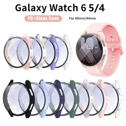 Glass+Case For Samsung Galaxy Watch 4/5/6 40mm 44mm Hard Bumper Shell For Galaxy Watch 6 Screen Protector Protective Cover 40 44