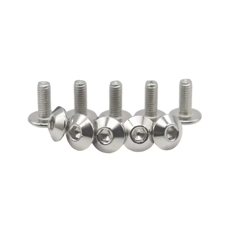 24pcs M6-20 Flat Round Head Hex Socket Cap Screws,304 Stainless Steel,Rust And Corrosion Resistant,Easy to Install, for ATV