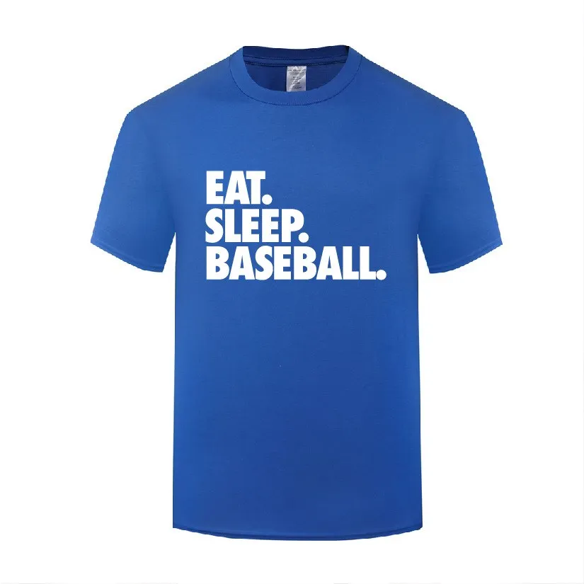 Funny Eat Sleep Baseball Cotton T Shirt Street Style Men O-Neck Summer Short Sleeve Tshirts Awesome T Shirt