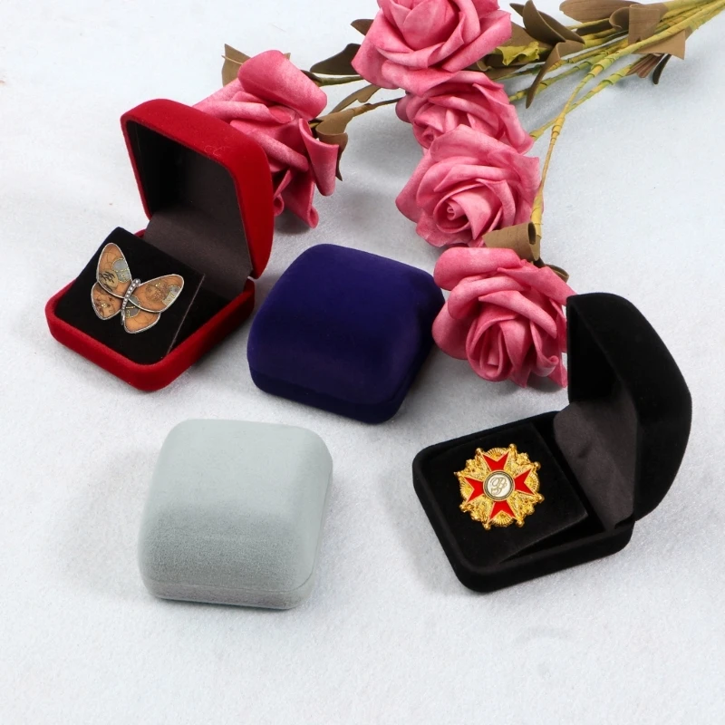 2x2x1.25In Velvet Medals Jewelry Box Coin Display Coin Jewellery Gift Box for Medallions Medals Military Coin Box Dropshipping