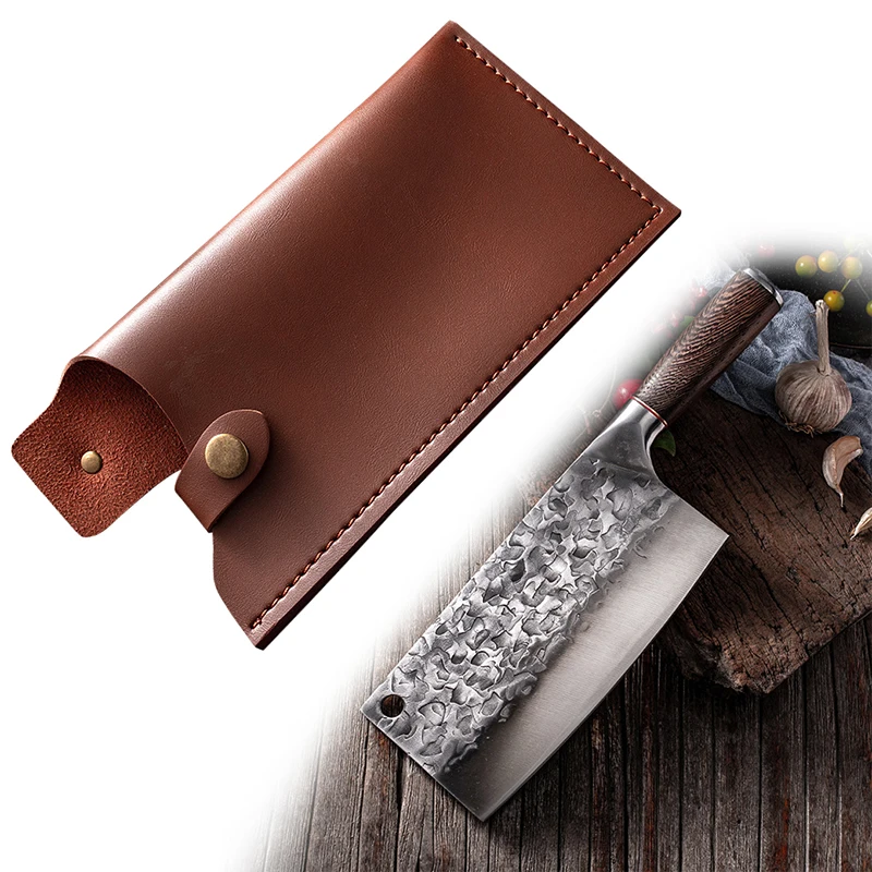 1PC Kitchen Knife Sheath Chef Knife Sheath Butcher Kitchen Tools PU Leather Sheath Protective Cover Case Portable Scabbard Case