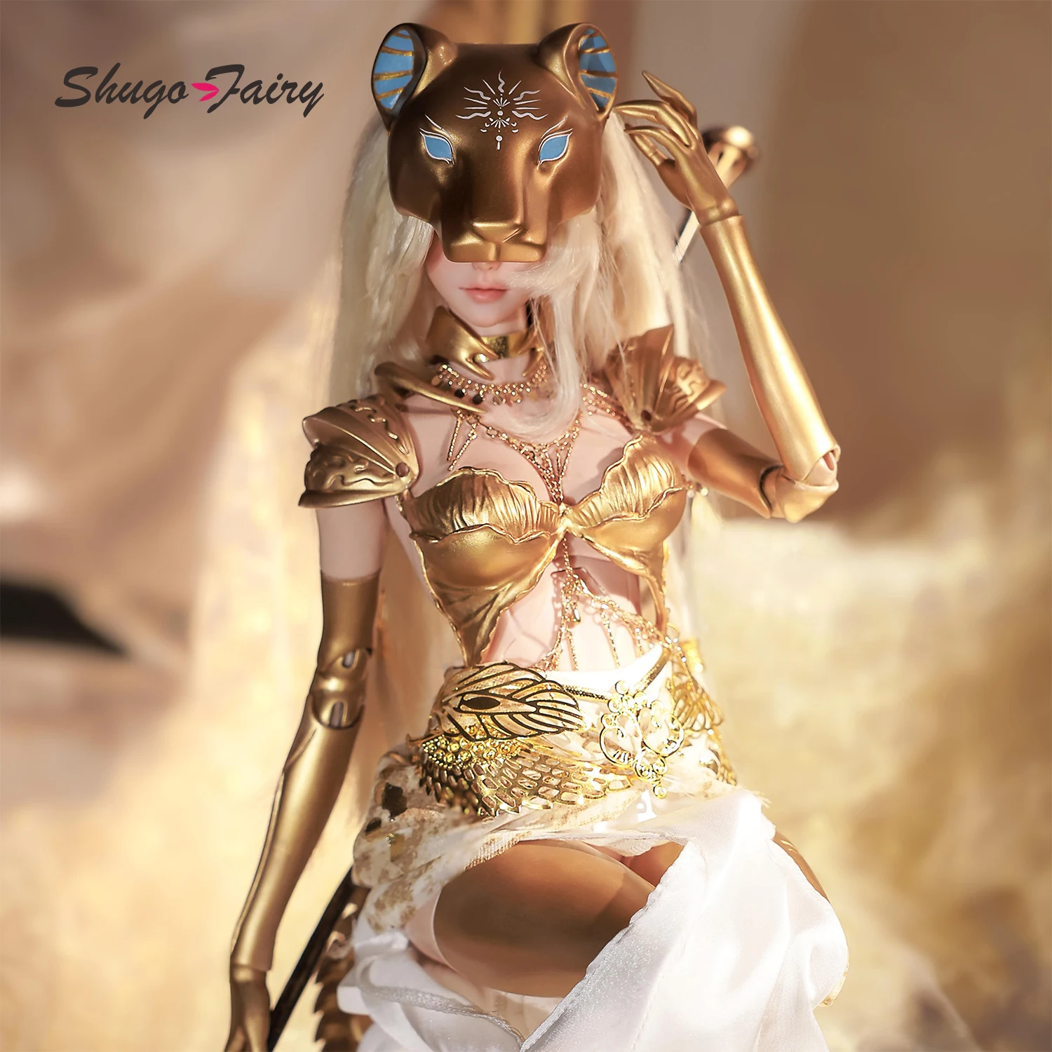 

ShugaFairy 1/4 BJD Mrowen FullSet B Egyptian Mythology Series War Goddess Resin Golden Armor Art Doll Ball Jointed Doll