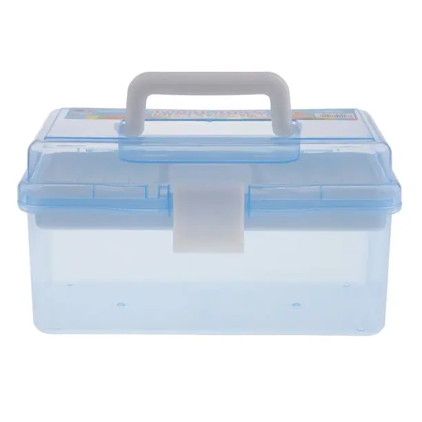 Blue Portable Box Organizer Multipurpose Sewing Box Tool Box Crafts And Supplies Storage Case Picture Frame Storage Containers