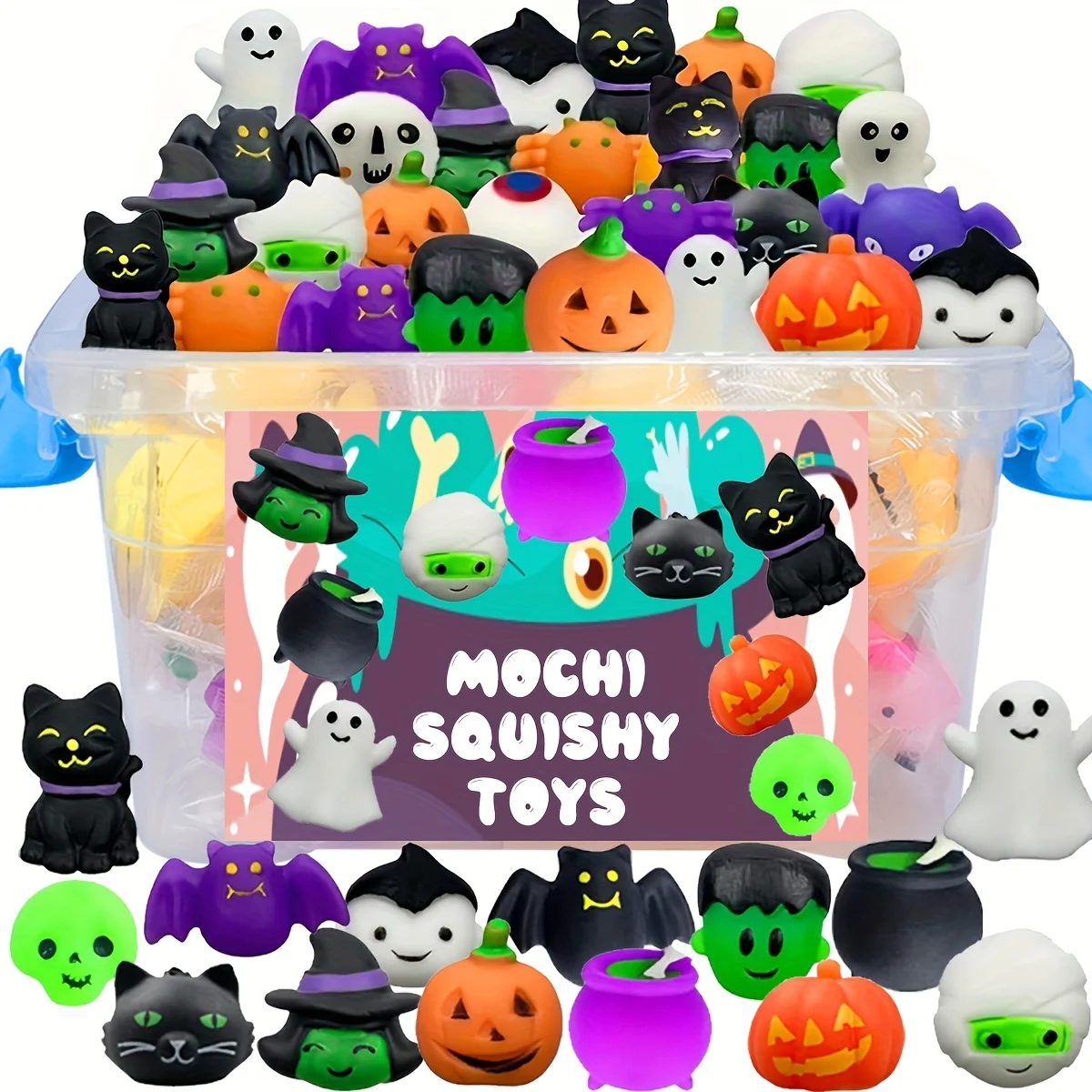 20 piezas recuerdos de fiesta de Halloween bolsa de regalo de Halloween regalos Kawaii Squishies Mochi juguete blando regalos de cumpleaños a granel lindo pellizco de dibujos animados