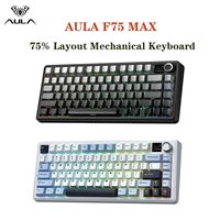 AULA F75 MAX Keyboard 75% Layout Wired/Bluetooth/2.4G Wireless Mechanical Gaming Keyboard RGB Hot-Swap PBT Keycaps Keyboards