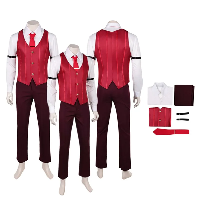 

Аластор Косплей Костюм Мультфильм Отель Фантазия Взрослых Мужчин Униформа Жилет Рубашка Брюки Галстук Одежда Хэллоуин Карнавальный Костюм Партии