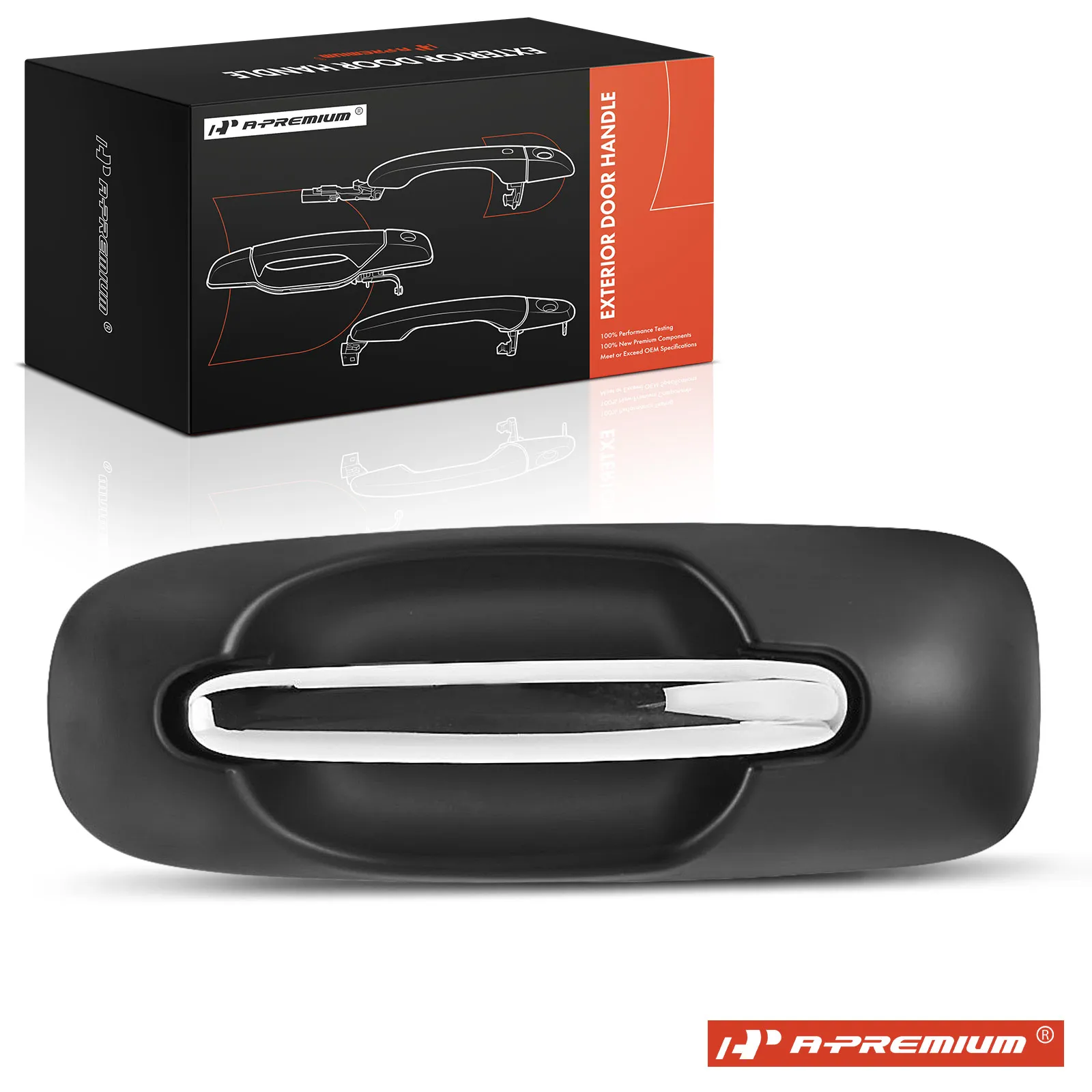 A-Premium Driver Side Sliding Door Chrome+Black Exterior Door Handle for Dodge Grand Caravan 2001-2007 Chrysler Town & Country