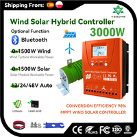 3KW MPPT Hybrid Solar Wind Controller 12V24V48V With Bluetooth ,LCD Display, Full Battery use for solar panels or wind generator