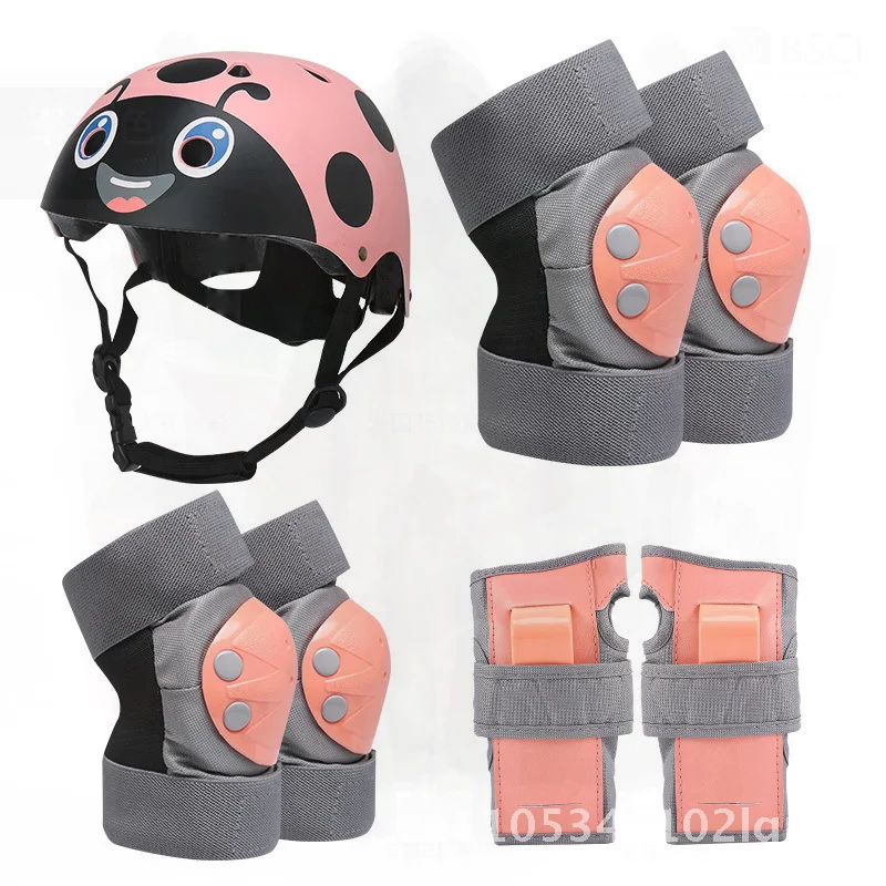 

Children's Roller Skating Protector Full Set Turtle Design Helmet Knee Elbow Pads Anti-Fall Sports Gear for Cycling Balance Bike