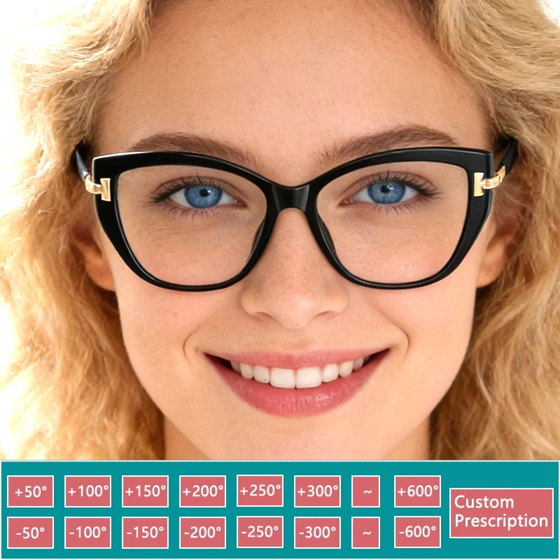Reading Glasses Women For Square Blue Light Blocking Short-sighted Customized Diopter +1.0 +1.25 +1.75 +2.0 +2.25 +2.75