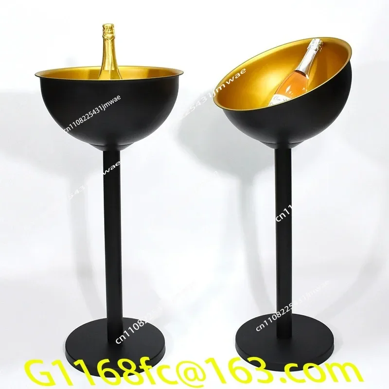 Bar Party Ice Drink Cooler Stand Wine Ice Bucket Stainless Steel High Quality Champagne Wine Bucket Beverage Cooler With part