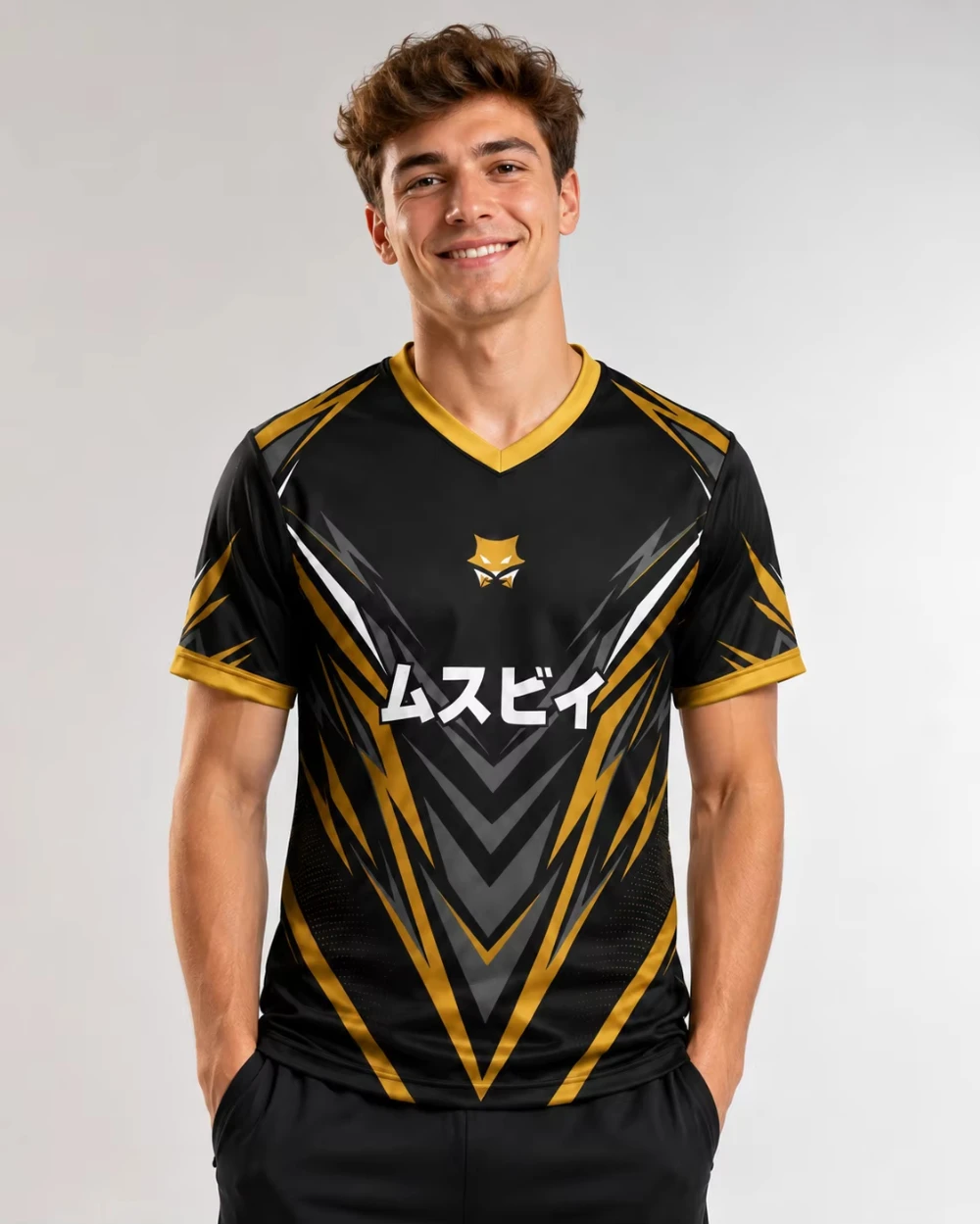 2026 Haikyuu MSBY Black Jackals Hinata 21# Anime Volleyball Jersey Black Gold Stripe Men Short Sleeve Sport Shirt Match Training