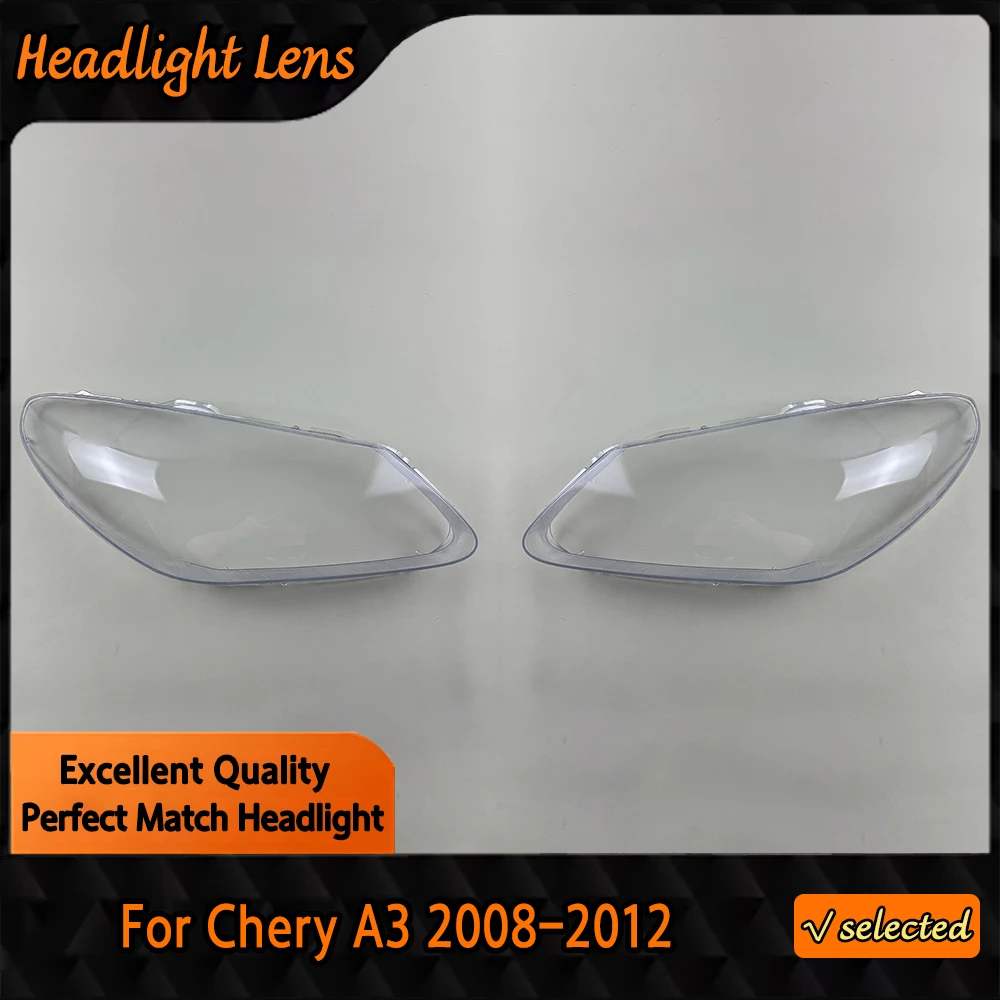 Auto Case Headlamp Caps Car Front Headlight Lens Cover Lampshade Lampcover Head Lamp Light Glass Shell For Chery A3 2008-2012