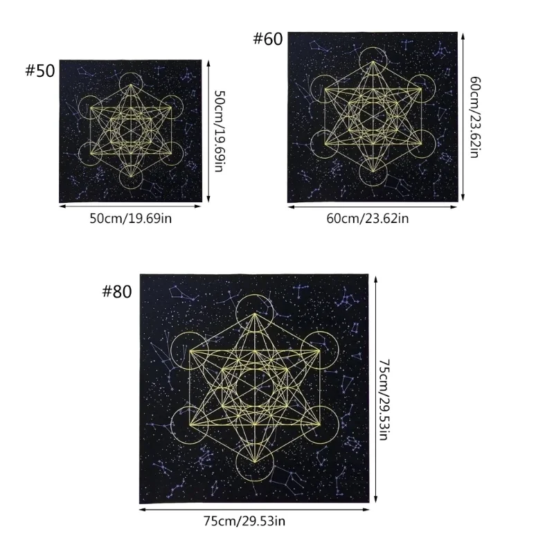 Altar Tarot Cloth Metatrone's Cub Crystal Grid Tablecloth Tarot Divination Cards Table Cloth Tapestry Witchcraft Supply