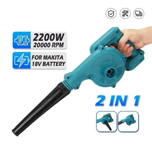 2200 Watt Cordless Electric Blower And Suction Blade Computer Vacuum Cleaner Tool Tool Suitable For Makita 18 Volt Battery