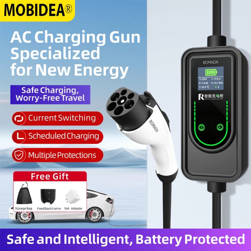 

Portable EV Charger for New Energy Vehicles | IEC 62196-2 Type2 Standard EU Plug16/32A 3.5/7KW 5/10M For Tesla/BYD Car