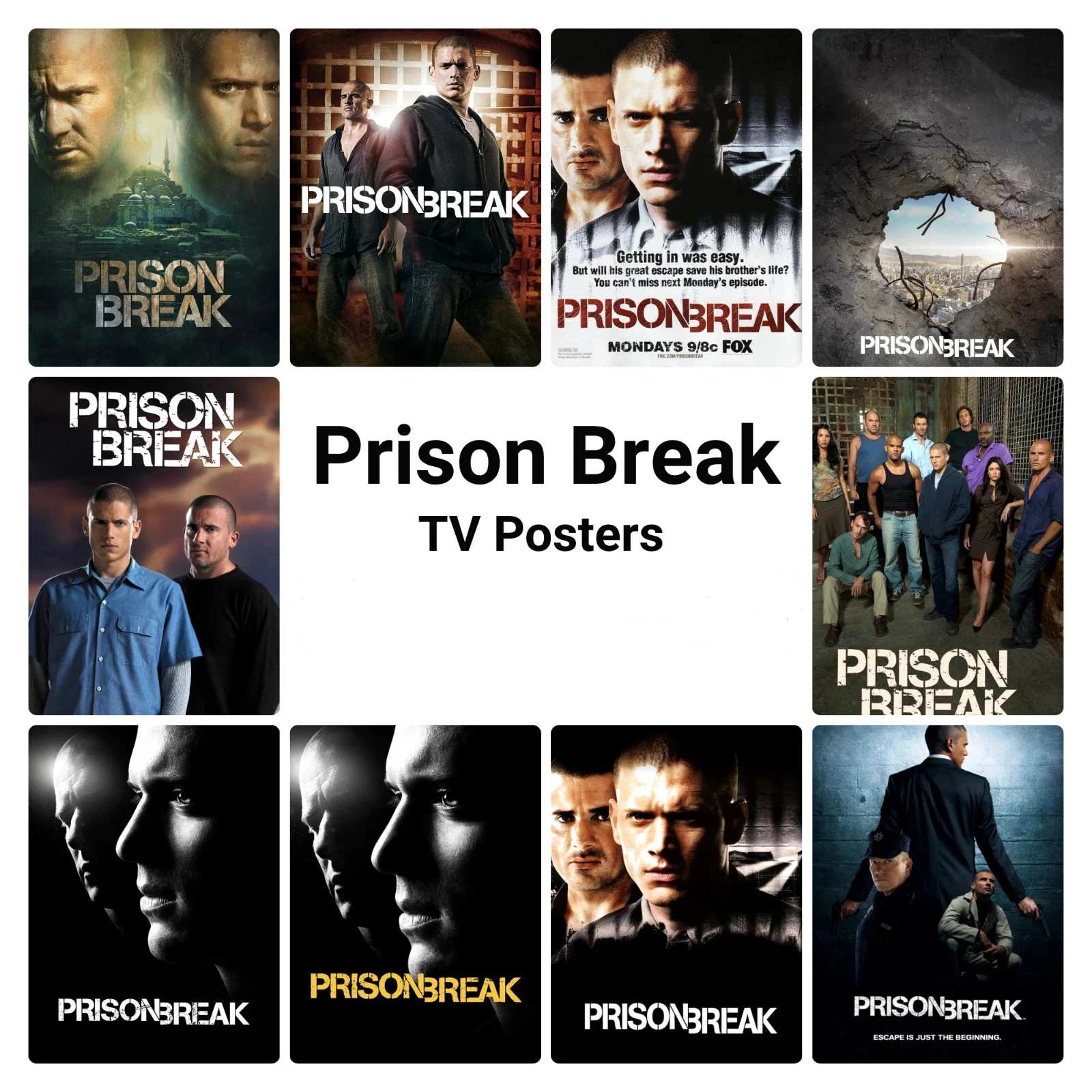 Prison Break (2005) TV Series, Print Art Canvas Poster,Living Room , Home Wall Decor Picture