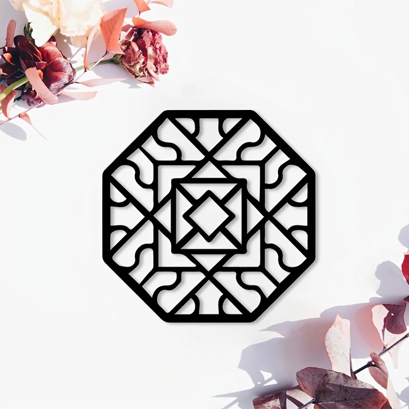 CIFBUY Asian Korean 2D Sculpture Metal Wall Art Iron Hanging Decor Rust‑proof For Home Indoor Outdoor Fence Rustic