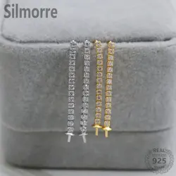 1 Pair 100%  Solid 925 Sterling Silver Zircon Earring Setting for DIY Drop Earring Making JQ0044