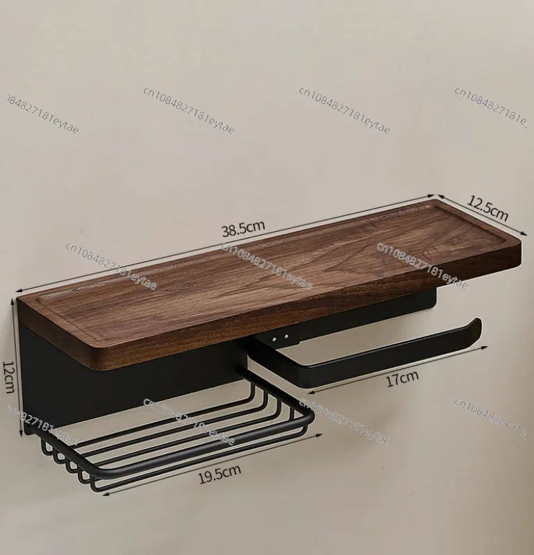 Walnut bathroom, bathroom, tissue box, antique style hand washing table, no punching solid wood paper rack