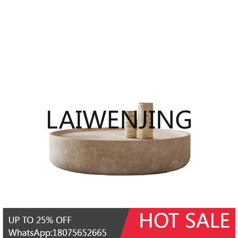 

RWJ Silent Style Marble Small Tea Table Creative Small Apartment round Tea Table