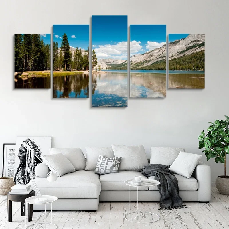 Beautiful Lake Scenery Decoration Painting Spray Painting High Definition Canvas Core Hanging Painting Living Room Nordic Wall