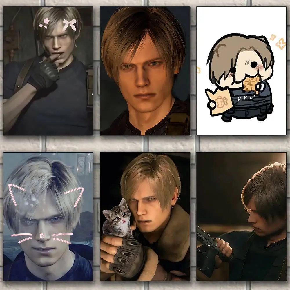 

R-Resident Evil Leon Kennedy new group Poster HD home decor sticky wall waterproof home living room bar aesthetic decor